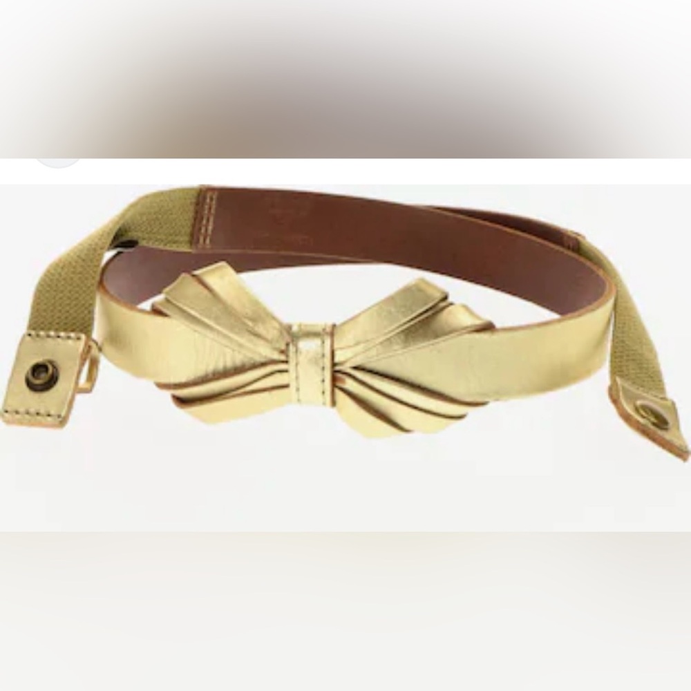 Fossil Gold Metallic Bow Belt Size Women’s Large